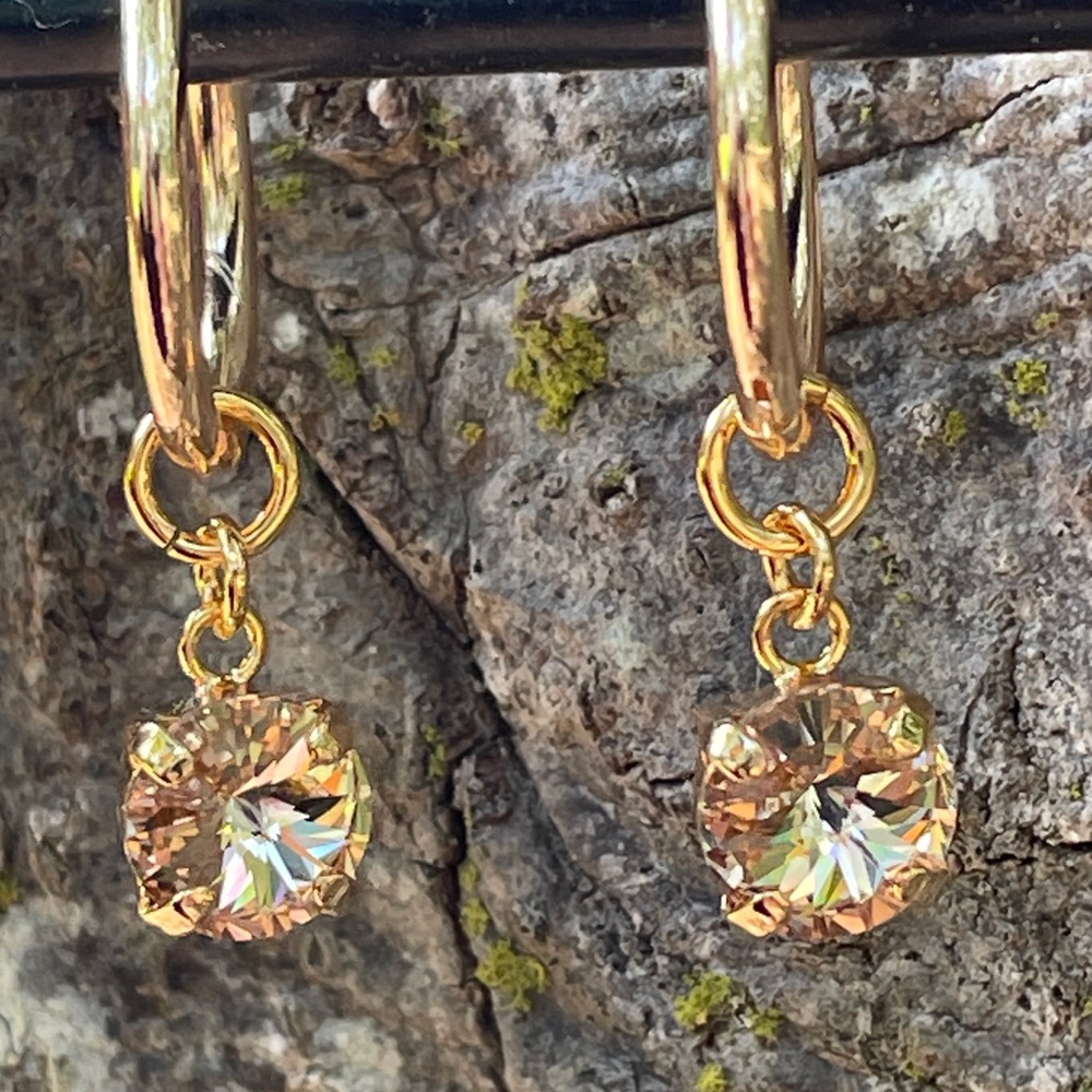 NEW Endless Hoop Austrian Crystal dangle - Picture 2 of 4
